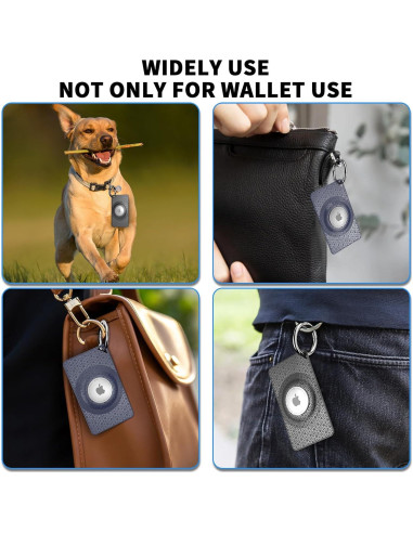 2 Pcs Funda Silicona Ultra Delgada para AirTag Wacanc Negro/Azul