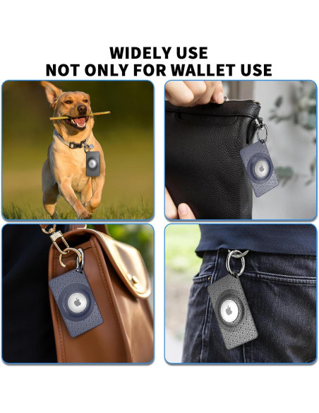 2 Pcs Funda Silicona Ultra Delgada para AirTag Wacanc Negro/Azul