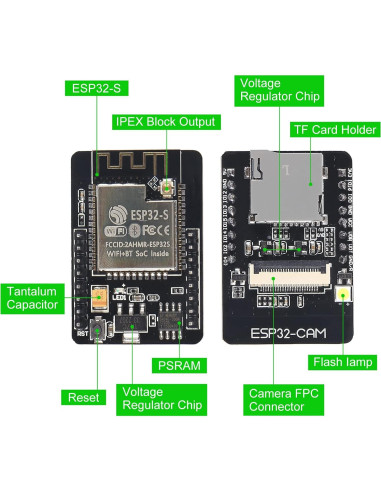 6 Pcs Módulo ESP32-CAM Shutao con Cámara OV2640 WiFi