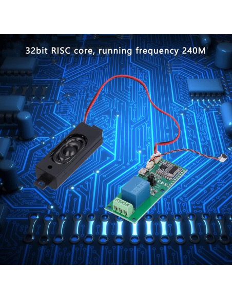 Módulo de Control de Voz Eujgoov 80 Comandos 3.6-30V DC