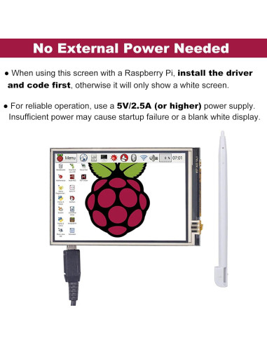 Pantalla Táctil TFT LCD 3.5" SuziePi 480x320 para Raspberry Pi