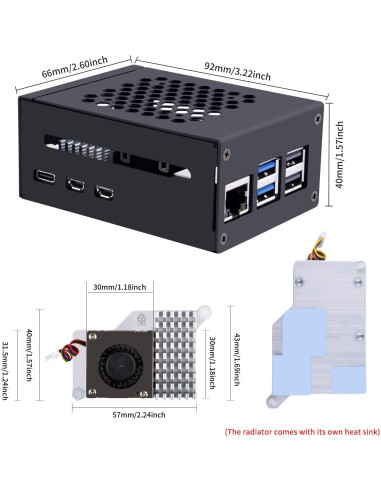 Caja de Metal GeeekPi para Raspberry Pi 5 con Enfriador Activo