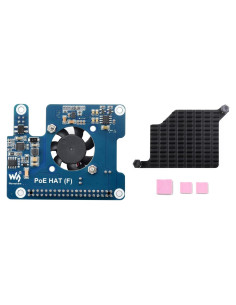 Waveshare PoE HAT para Raspberry Pi 5 con Ventilador y Disipador