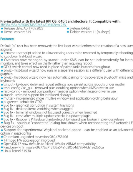 Tarjeta de Memoria GeeekPi 64GB RPI OS con Lector