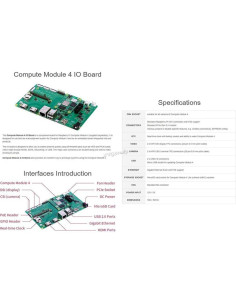 Placa IO Raspberry Pi Compute Module 4 XYGStudy con cables 2