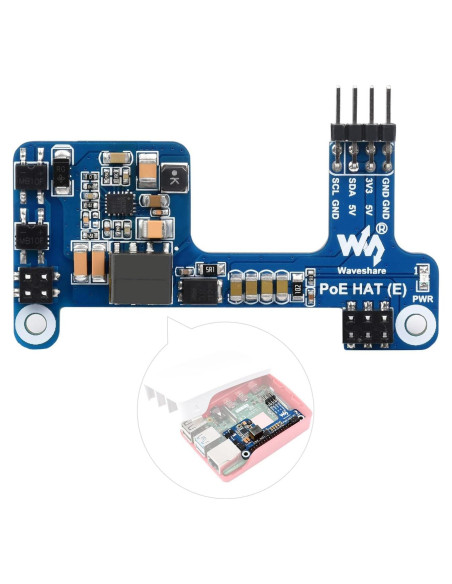 Waveshare PoE HAT (E) para Raspberry Pi 3B+/4B 802.3af