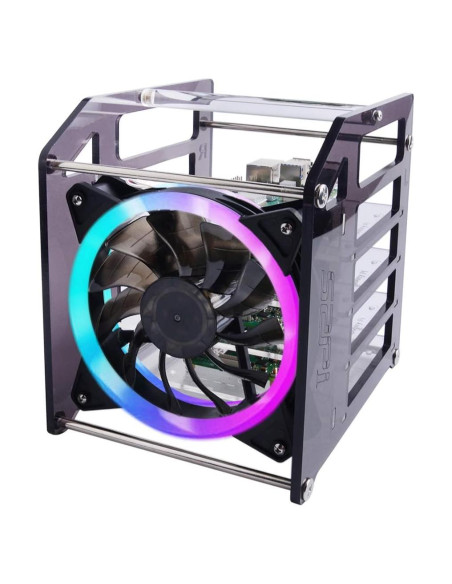 Caja Clúster GeeekPi 4 Capas con Ventilador RGB para Raspberry Pi
