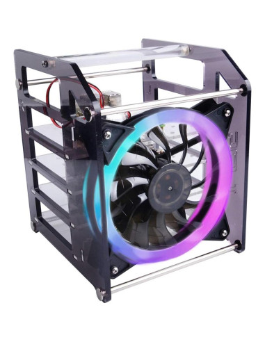Caja Clúster GeeekPi 4 Capas con Ventilador RGB para Raspberry Pi