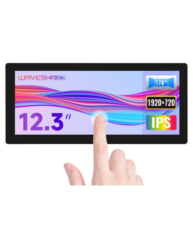 Pantalla LCD Táctil 12.3" Waveshare 1920x720 HDMI