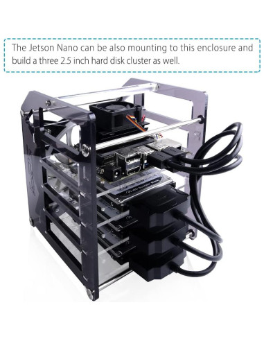 Caja Clúster GeeekPi 4 Capas con Ventilador RGB para Raspberry Pi