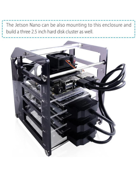 Caja Clúster GeeekPi 4 Capas con Ventilador RGB para Raspberry Pi