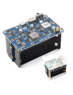 UPS HAT (E) Waveshare para Raspberry Pi 5/4B/3B+, 5V 6A