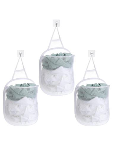 Cesta de Ropa Sucia Colgante Patelai 3 Piezas 30x40 cm