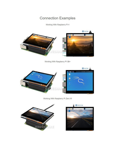 Pantalla táctil LCD 3.5" Waveshare para Raspberry Pi 640x480