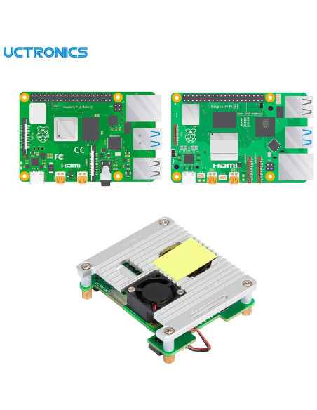 Sombrero PoE Uctronics para Raspberry Pi 5/4/3B 5V 4.5A