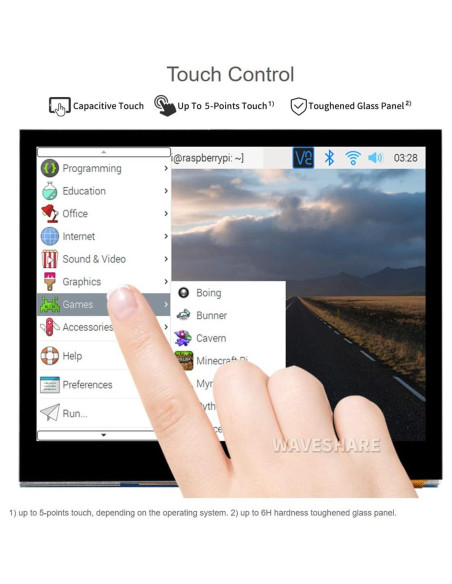 Pantalla táctil LCD 3.5" Waveshare para Raspberry Pi 640x480