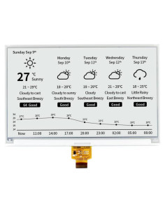 Pantalla E-Ink 7.5" Waveshare 800x480 SPI para Raspberry Pi