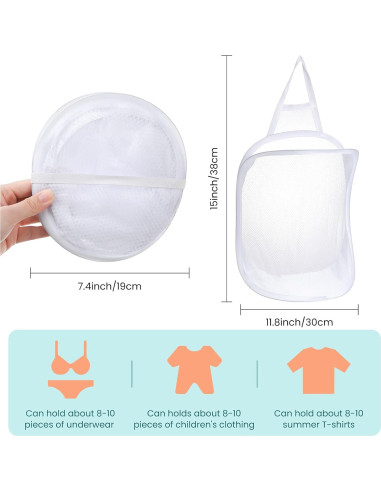 Cesta de Ropa Sucia Colgante Patelai 3 Piezas 30x40 cm