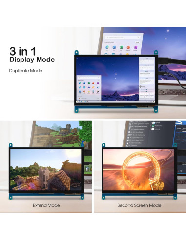 Pantalla Táctil 7" ELECROW 1024x600 IPS para Raspberry Pi