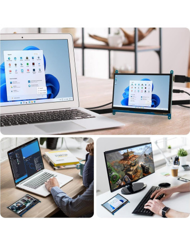 Pantalla Táctil 7" ELECROW 1024x600 IPS para Raspberry Pi