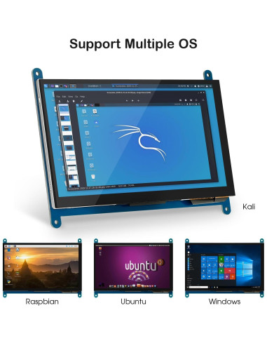 Pantalla Táctil 7" ELECROW 1024x600 IPS para Raspberry Pi