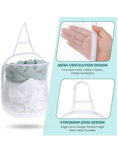 Cesta de Ropa Sucia Colgante Patelai 3 Piezas 30x40 cm