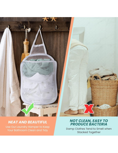 Cesta de Ropa Sucia Colgante Patelai 3 Piezas 30x40 cm