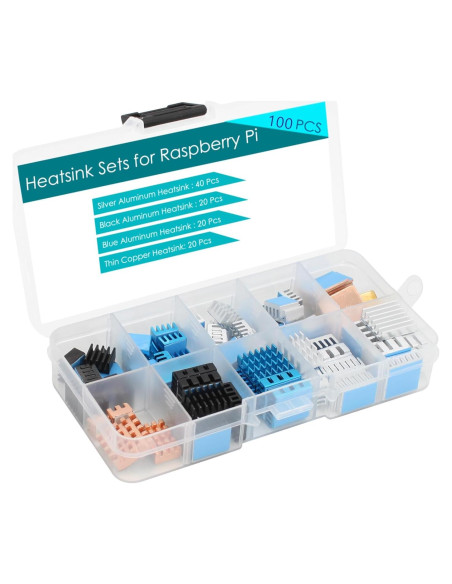 100 Pcs Disipadores de Calor MazerPi para Raspberry Pi 4B/3B+/3B/2B