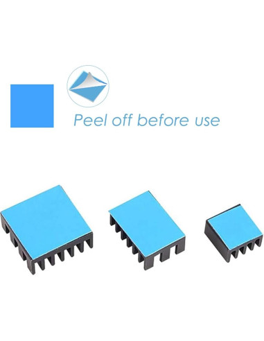 100 Pcs Disipadores de Calor MazerPi para Raspberry Pi 4B/3B+/3B/2B