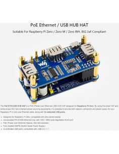 HAT PoE Ethernet/USB HUB Bicool para Raspberry Pi Zero 2