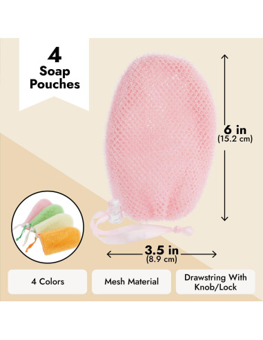Bolsas de Malla para Jabón Juvale - Exfoliación 4 Colores