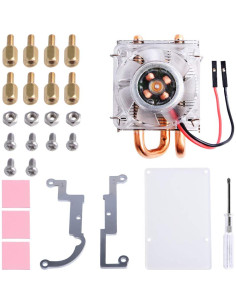 Ventilador PWM RGB GeeekPi para Raspberry Pi 4B y 3B+ Plata 2