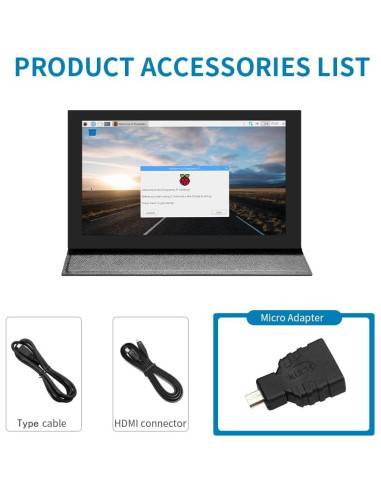 Monitor portátil 7" JLTTEK HDMI USB-C IPS 1024x600