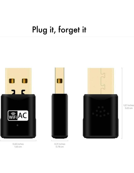 Adaptador WiFi USB 2.0 Doble Banda 650Mbps Fastoe