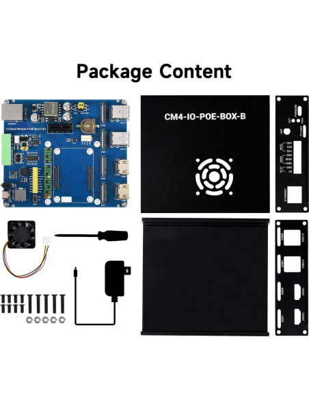 Mini Computadora PoE Waveshare CM4 IO Board B con Ventilador