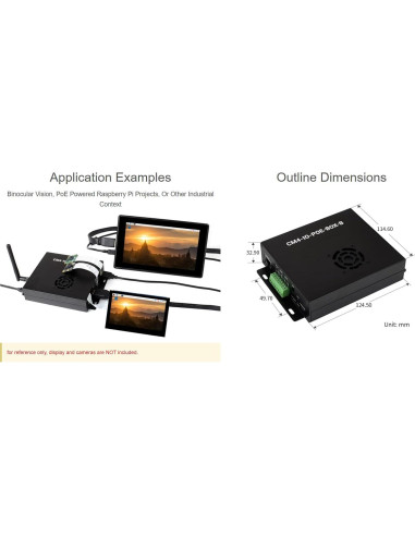 Mini Computadora PoE Waveshare CM4 IO Board B con Ventilador
