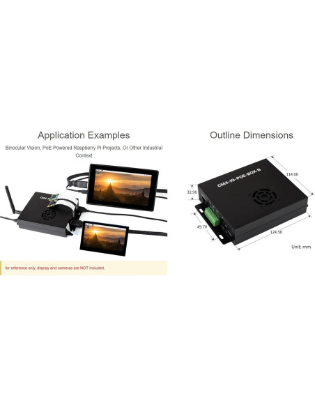 Mini Computadora PoE Waveshare CM4 IO Board B con Ventilador