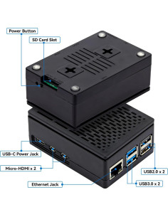 Funda TADA para Raspberry Pi 5 con Enfriador Activo Negro 2