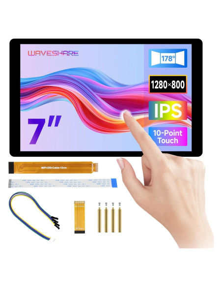 Pantalla Táctil DSI 7" Waveshare 1280x800 IPS para Raspberry Pi