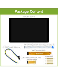 Pantalla Táctil DSI 7" Waveshare 1280x800 IPS para Raspberry Pi 2