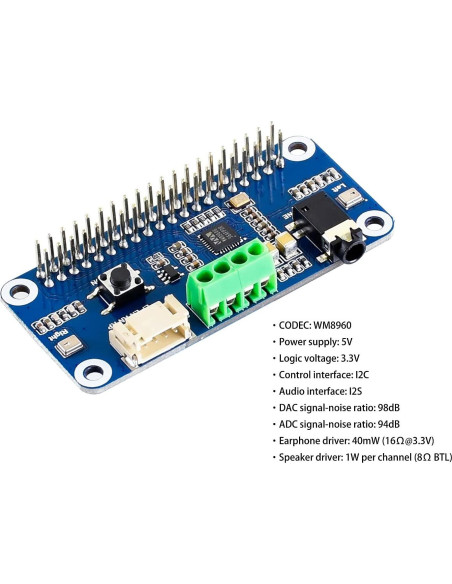 Tarjeta de Sonido HAT WM8960 para Raspberry Pi - Hi-Fi