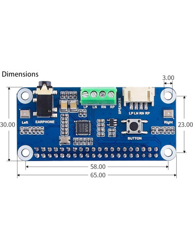 Tarjeta de Sonido HAT WM8960 para Raspberry Pi - Hi-Fi