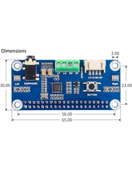 Tarjeta de Sonido HAT WM8960 para Raspberry Pi - Hi-Fi