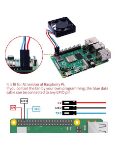 Ventilador PWM GeeekPi 40x40x10mm 2PCS 5V para Raspberry Pi 2