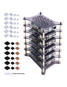 Caja Clúster 6 Capas GeeekPi para Raspberry Pi 4/3/2 Marrón