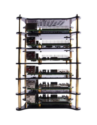 Caja Clúster 6 Capas GeeekPi para Raspberry Pi 4/3/2 Marrón