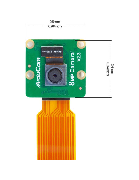 Cámara Arducam V2 8MP para Raspberry Pi 1080p con Cables