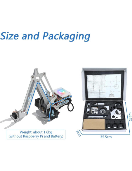Kit Brazo Robot Freenove para Raspberry Pi 5/4B/3B+ - Metal