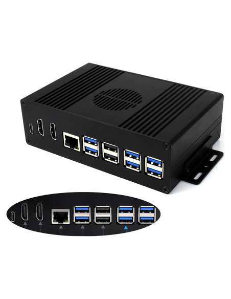 Kit Mini-Computadora Multifuncional Wonrabai Pi5 Módulo BOX-B
