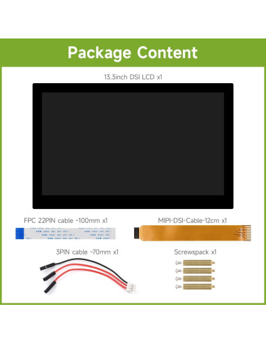 Pantalla táctil capacitiva Waveshare 13.3" 1920x1080 DSI